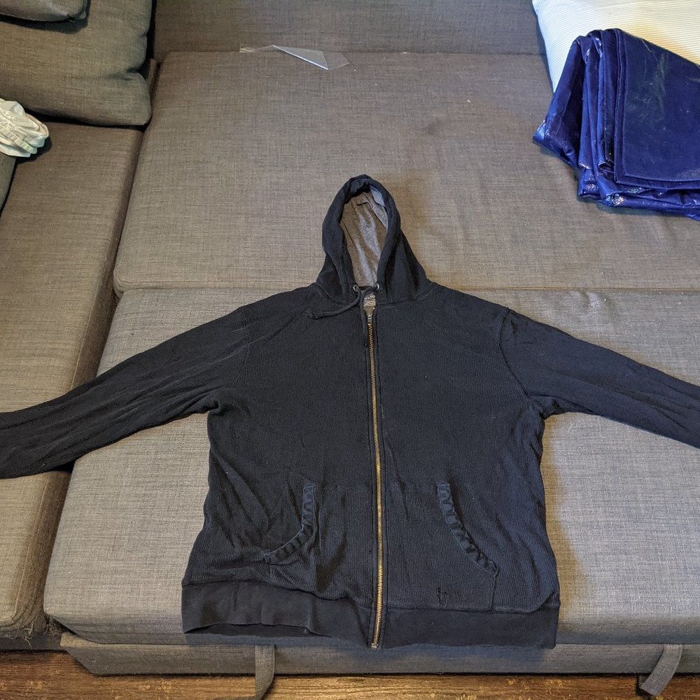 Old Navy black thermal zip hoodie L